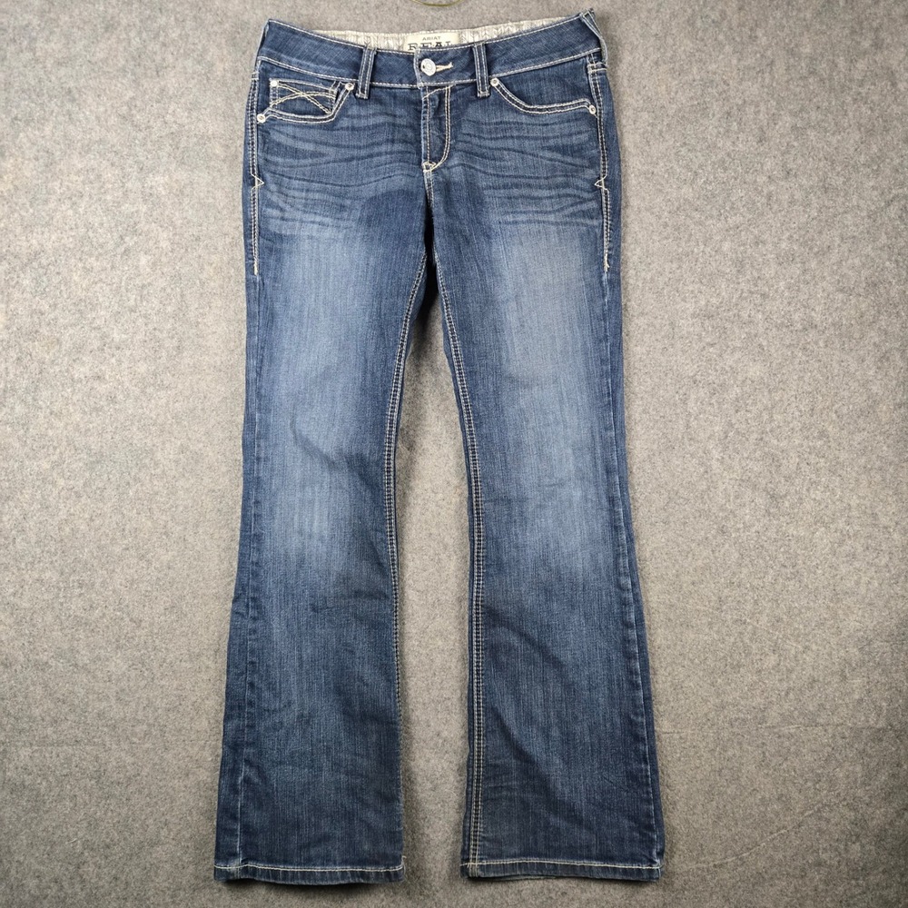 Ariat REAL Denim Jeans Womens 29S Blue Bootcut Western Rodeo Cowgirl Stretch